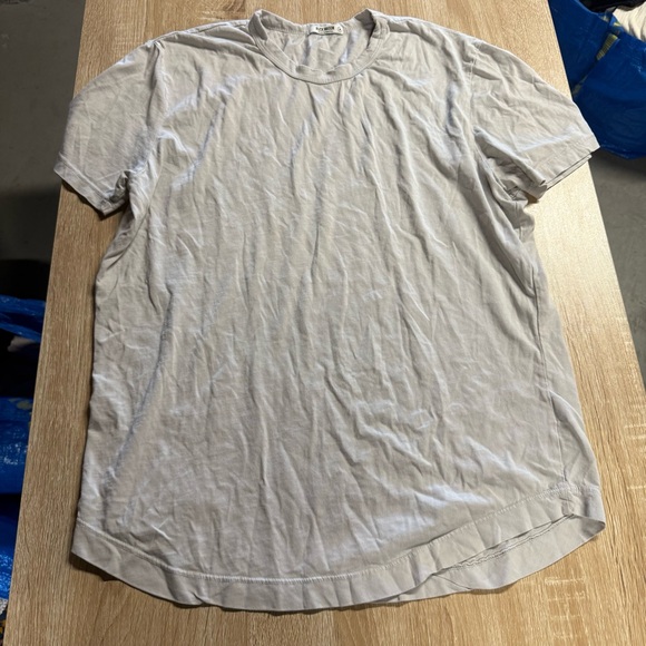 Buck Mason SLUB CURVED HEM TEE in Cream Beige Size Medium 100% Cotton EUC - Picture 1 of 4
